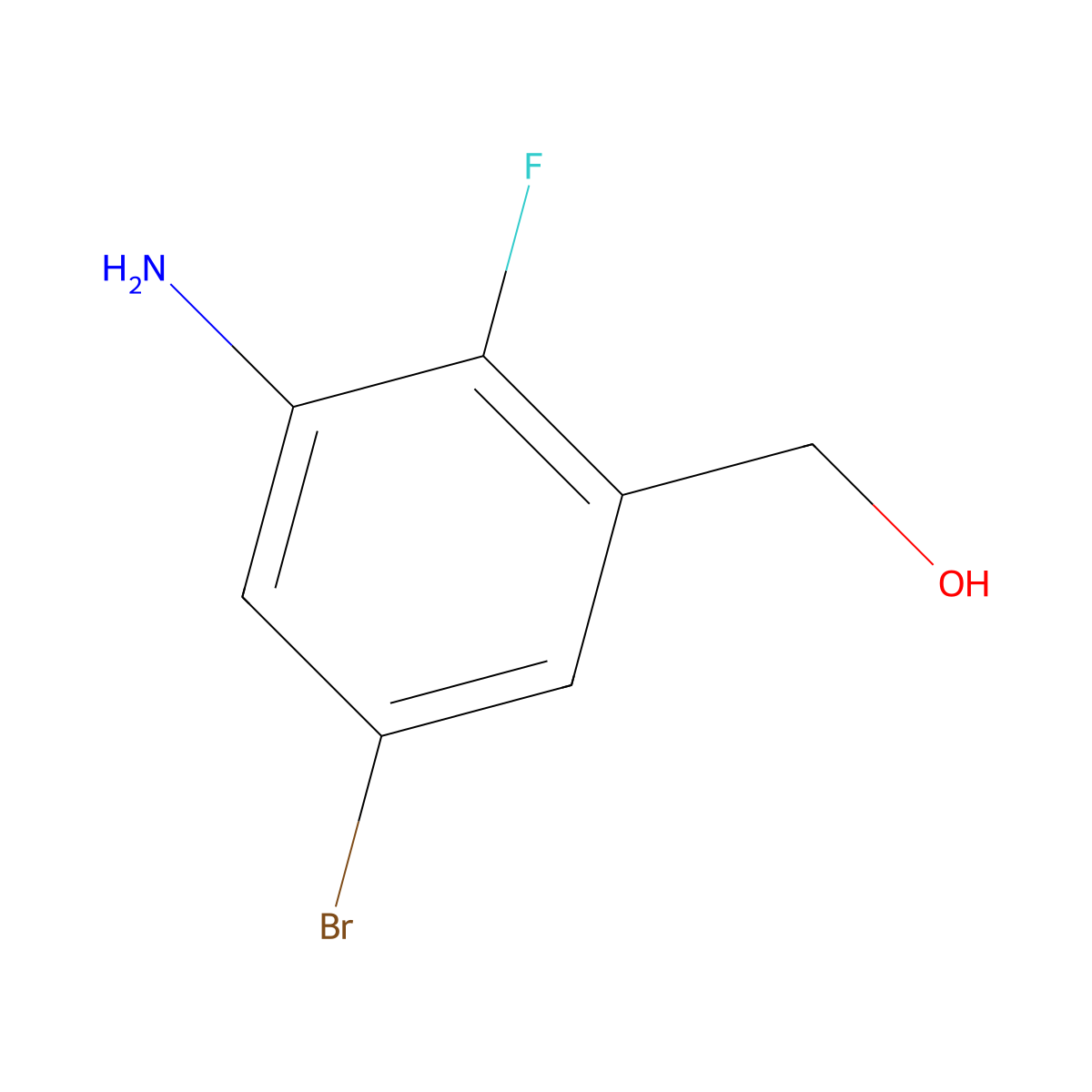 (3-Amino-5-bromo-2-fluorophenyl)methanol molecular structure, CAS 1646557-49-4