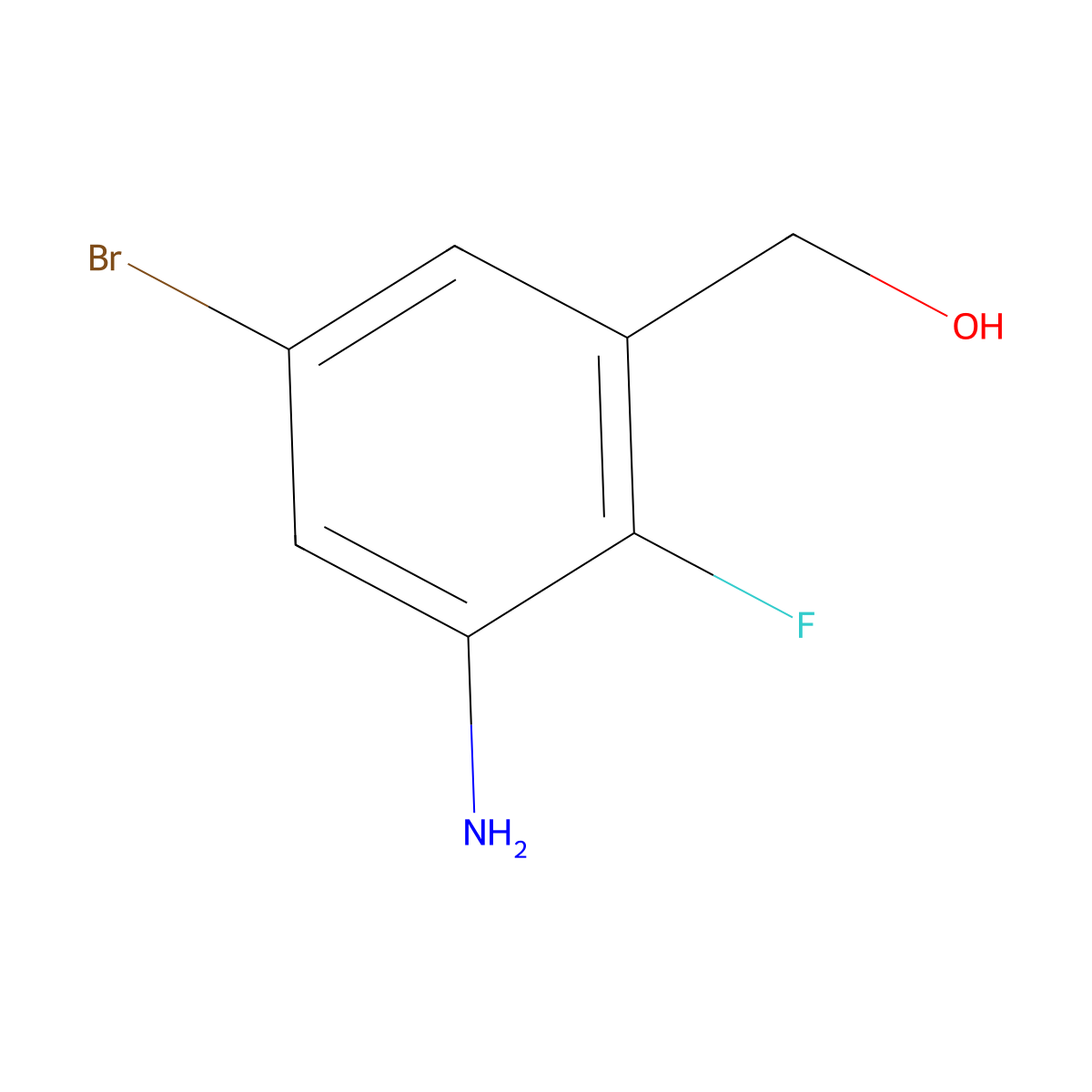 (3-Amino-5-bromo-2-fluorophenyl)methanol molecular structure, CAS 1646557-49-4