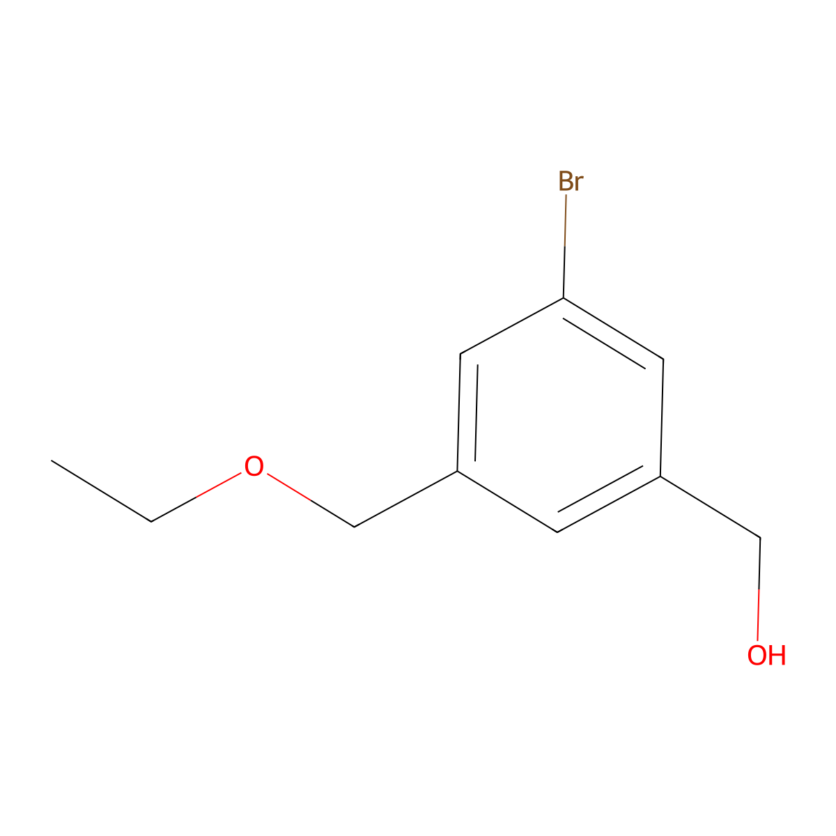 3-Bromo-5-(ethoxymethyl)benzenemethanol molecular structure, CAS 1646558-11-3