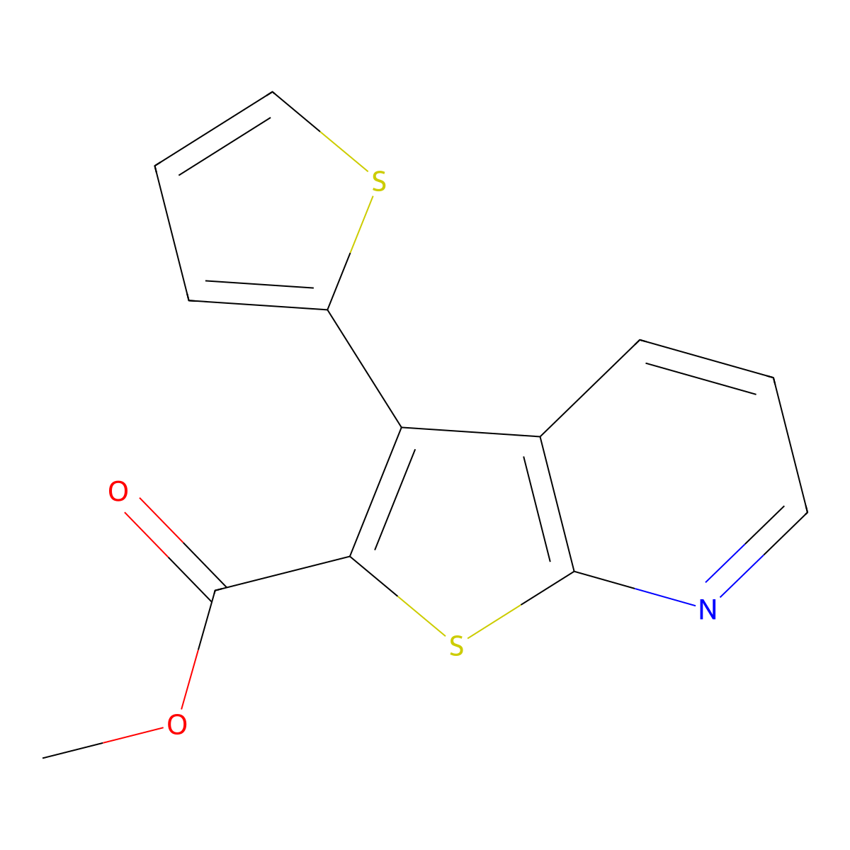 Methyl 3-(2-thienyl)thieno[2,3-b]pyridine-2-carboxylate molecular structure, CAS 164656-97-7