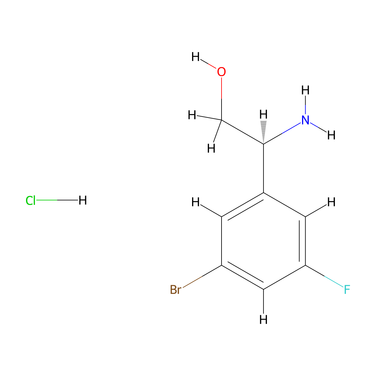 (S)-2-Amino-2-(3-bromo-5-fluorophenyl)ethan-1-OL hcl molecular structure, CAS 1646566-74-6