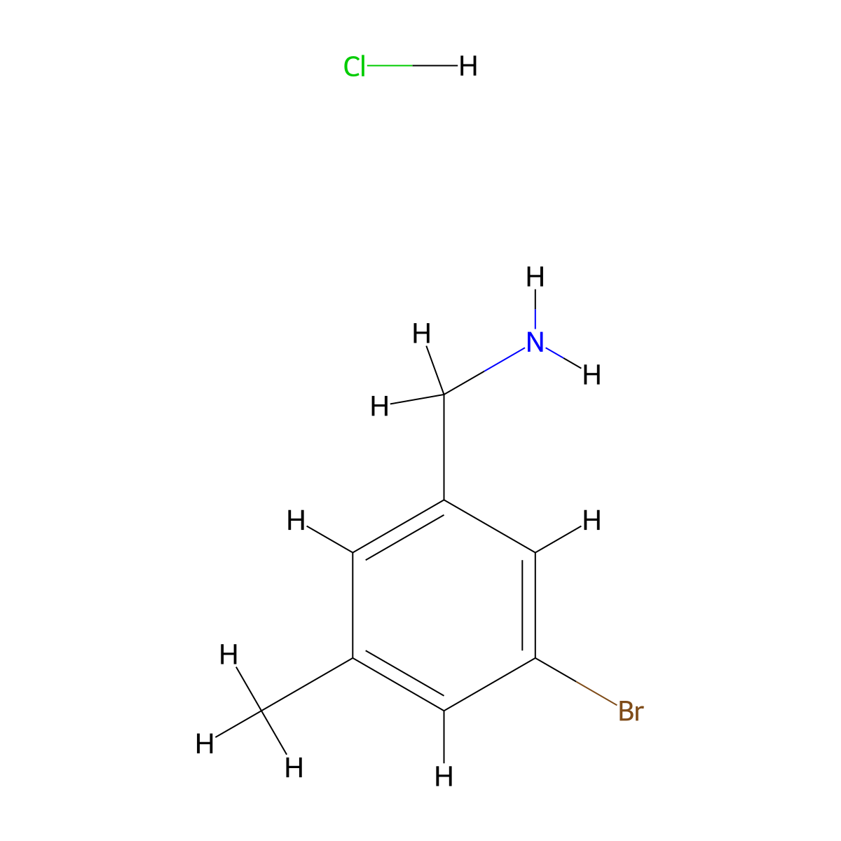 (3-Bromo-5-methylphenyl)methanamine hydrochloride molecular structure, CAS 1646570-05-9