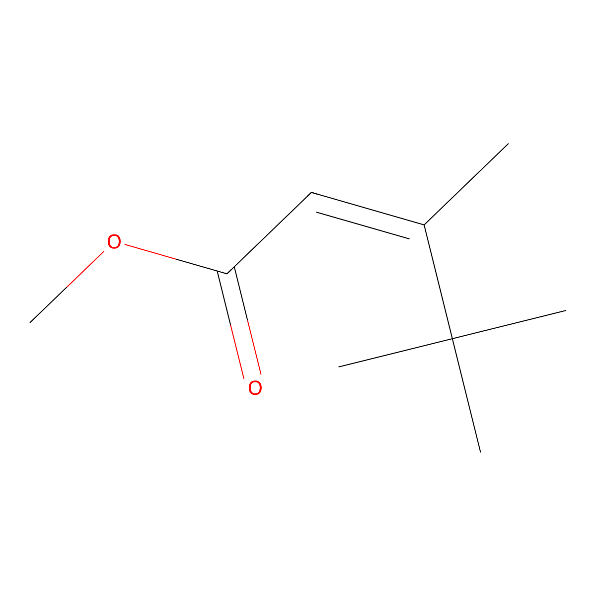 Methyl (2E)-3,4,4-trimethylpent-2-enoate molecular structure, CAS 16466-25-4