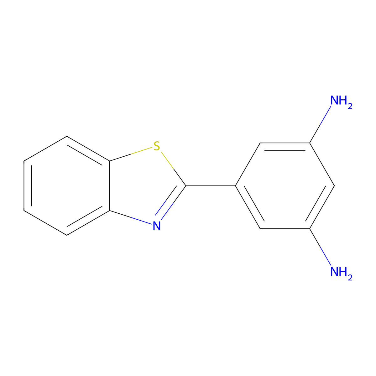 1,3-Benzenediamine, 5-(2-benzothiazolyl)- molecular structure, CAS 164660-28-0