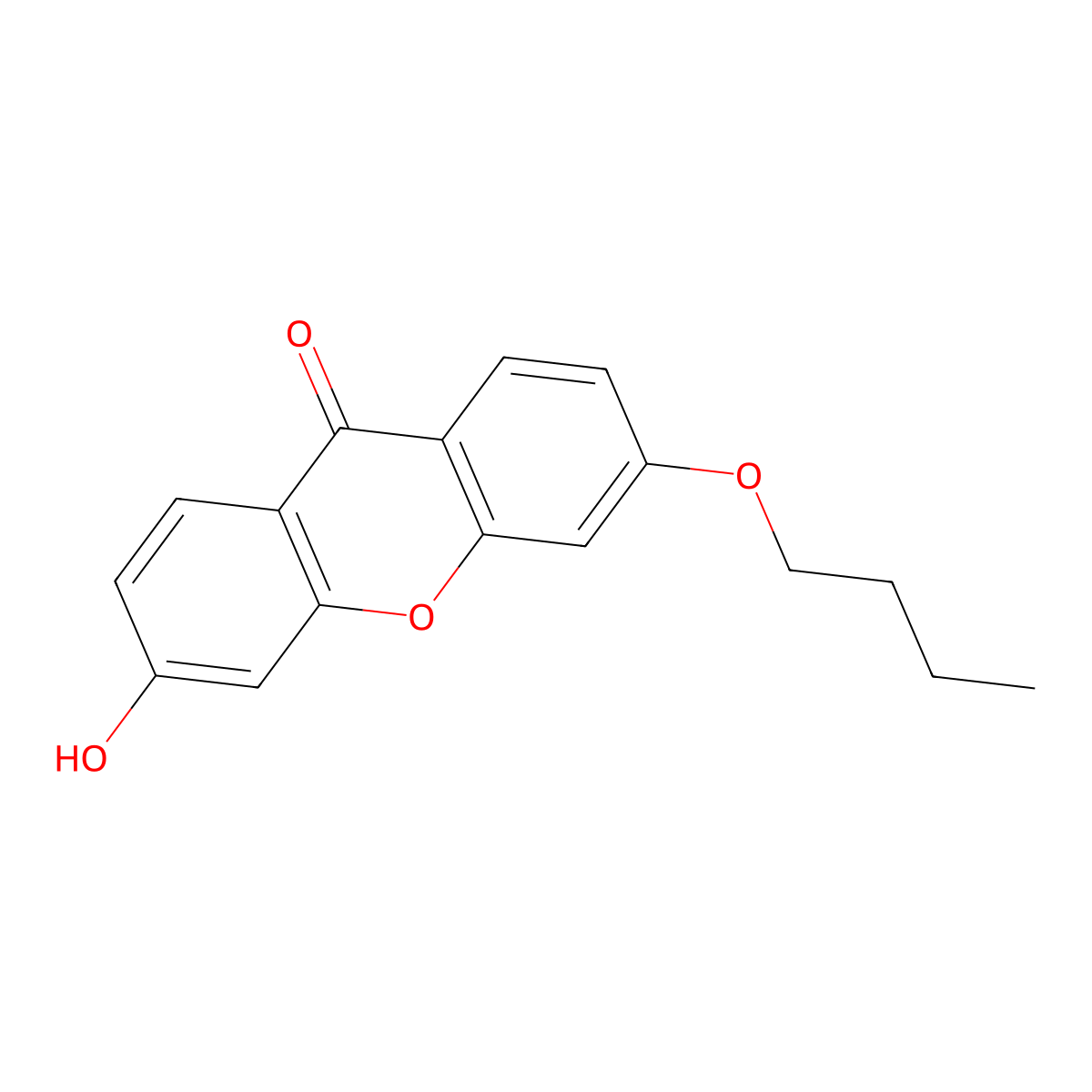 3-butoxy-6-hydroxy-9H-xanthen-9-one molecular structure, CAS 164660-81-5
