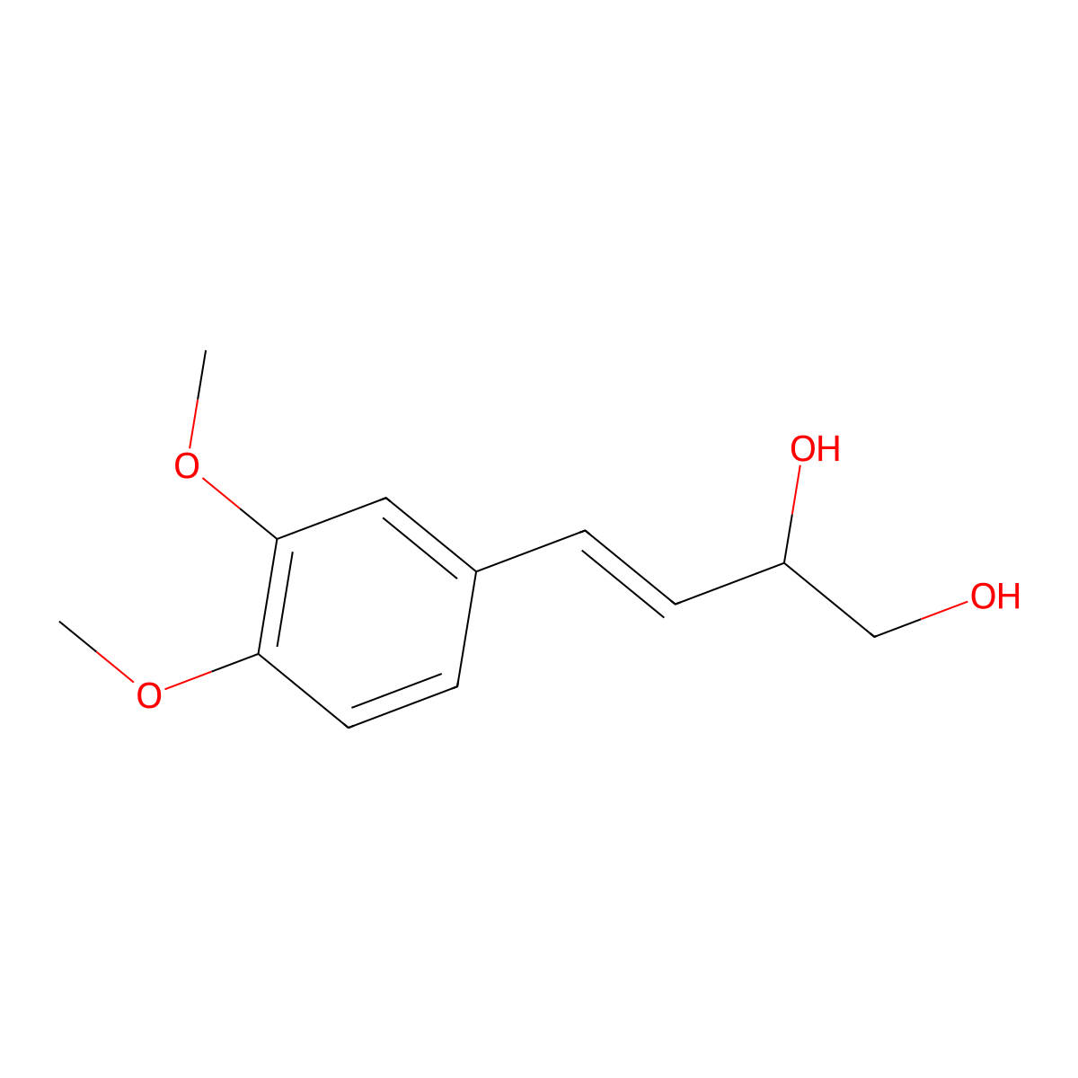 4-(3,4-Dimethoxyphenyl)but-3-ene-1,2-diol molecular structure, CAS 164661-12-5