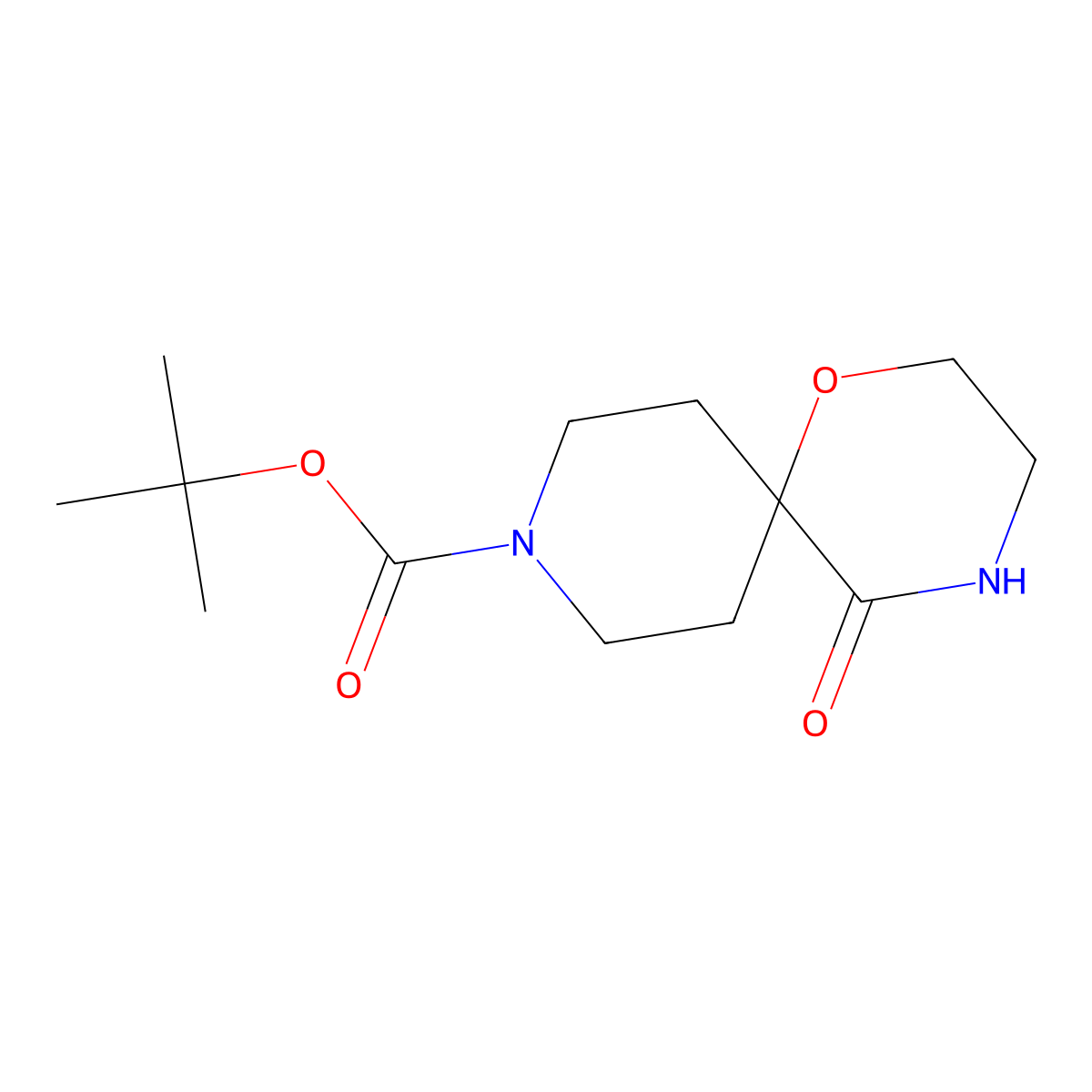 Tert-butyl 5-oxo-1-oxa-4,9-diazaspiro[5.5]undecane-9-carboxylate molecular structure, CAS 1646635-53-1