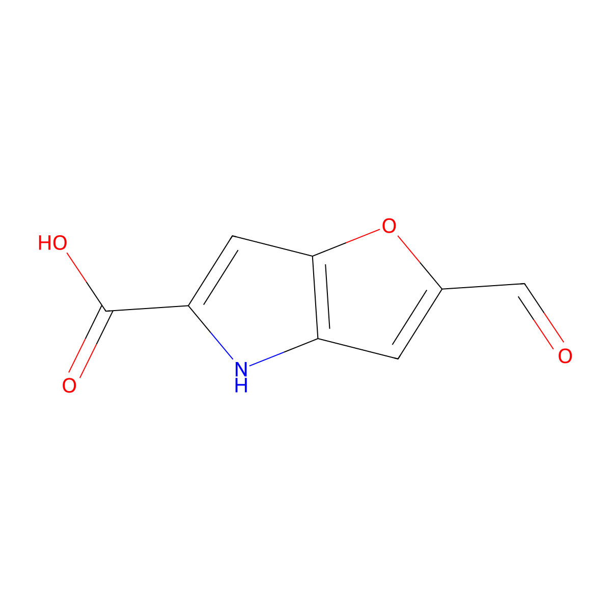 2-Formyl-4H-furo[3,2-b]pyrrole-5-carboxylic acid molecular structure, CAS 164667-45-2