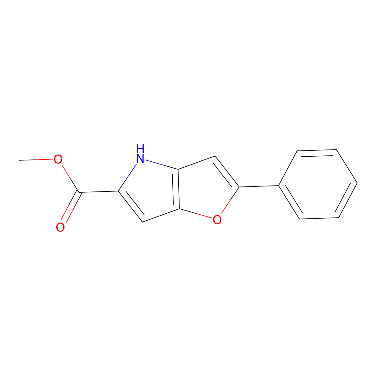Methyl 2-phenyl-4H-furo[3,2-b]pyrrole-5-carboxylate molecular structure, CAS 164667-60-1