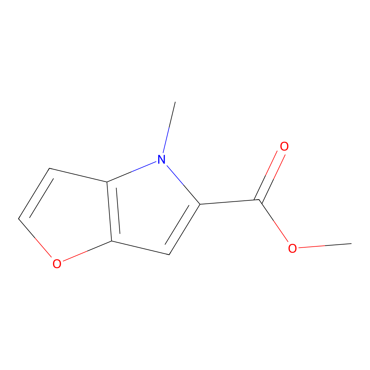 methyl 4-methyl-4H-furo[3,2-b]pyrrole-5-carboxylate molecular structure, CAS 164667-61-2