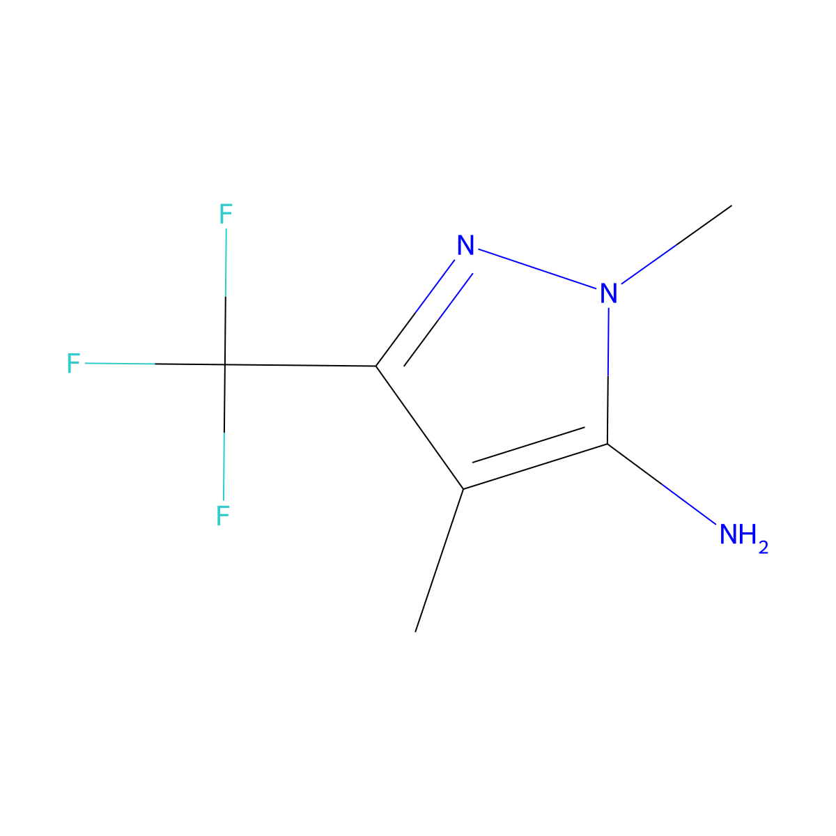 1,4-dimethyl-3-(trifluoromethyl)-1H-pyrazol-5-amine molecular structure, CAS 164668-13-7