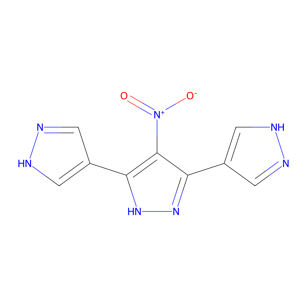 4-nitro-3-(1H-pyrazol-4-yl)-5-(4-pyrazolylidene)-1,2-dihydropyrazole molecular structure, CAS 164668-48-8