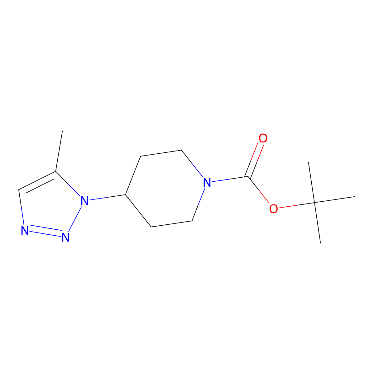 Tert-butyl 4-(5-methyl-1H-1,2,3-triazol-1-YL)piperidine-1-carboxylate molecular structure, CAS 1646786-32-4