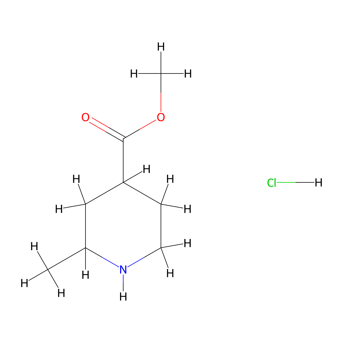 Methyl 2-methylpiperidine-4-carboxylate hydrochloride molecular structure, CAS 1646786-45-9