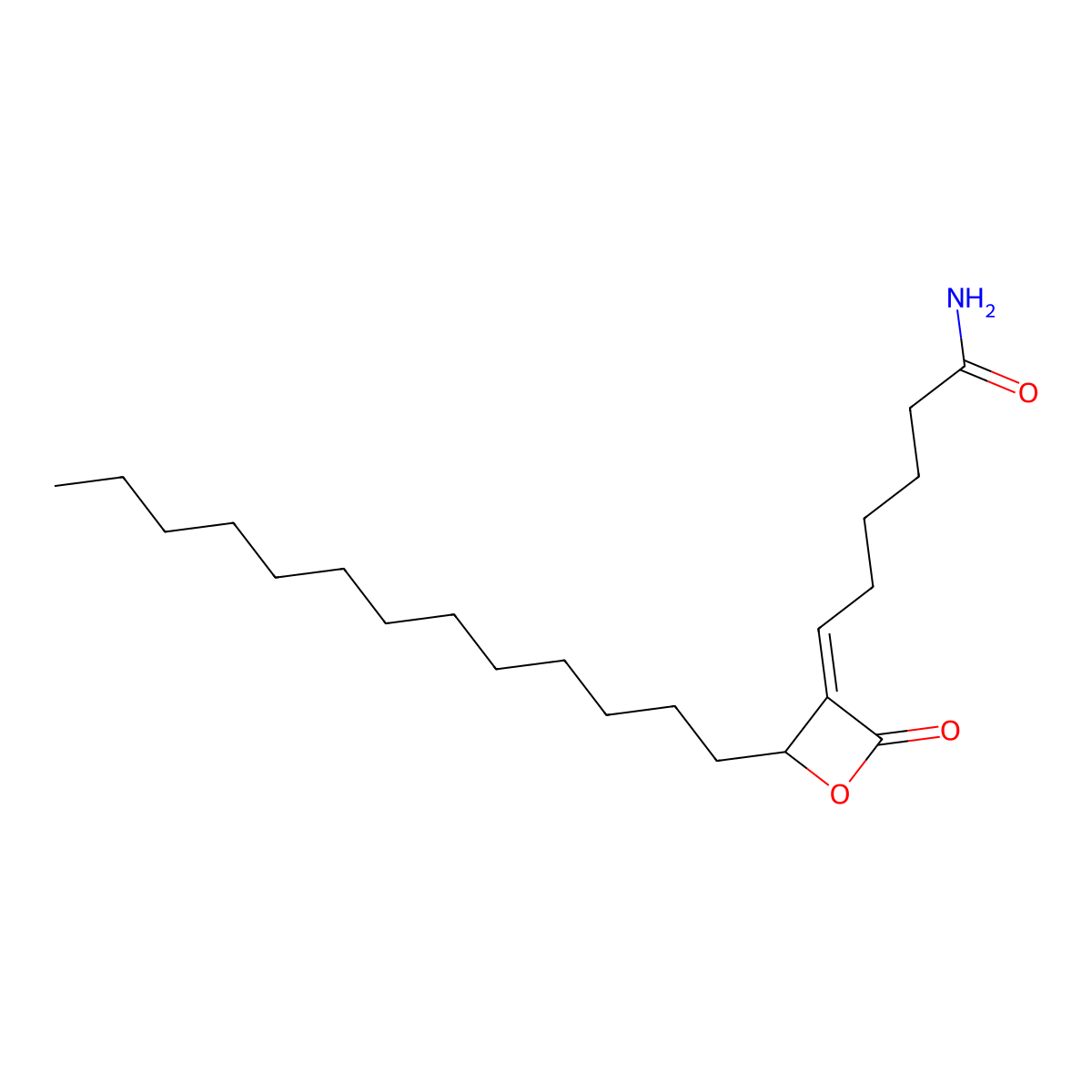 (Z)-6-(2-Oxo-4-tridecyloxetan-3-ylidene)hexanamide molecular structure, CAS 1646795-59-6