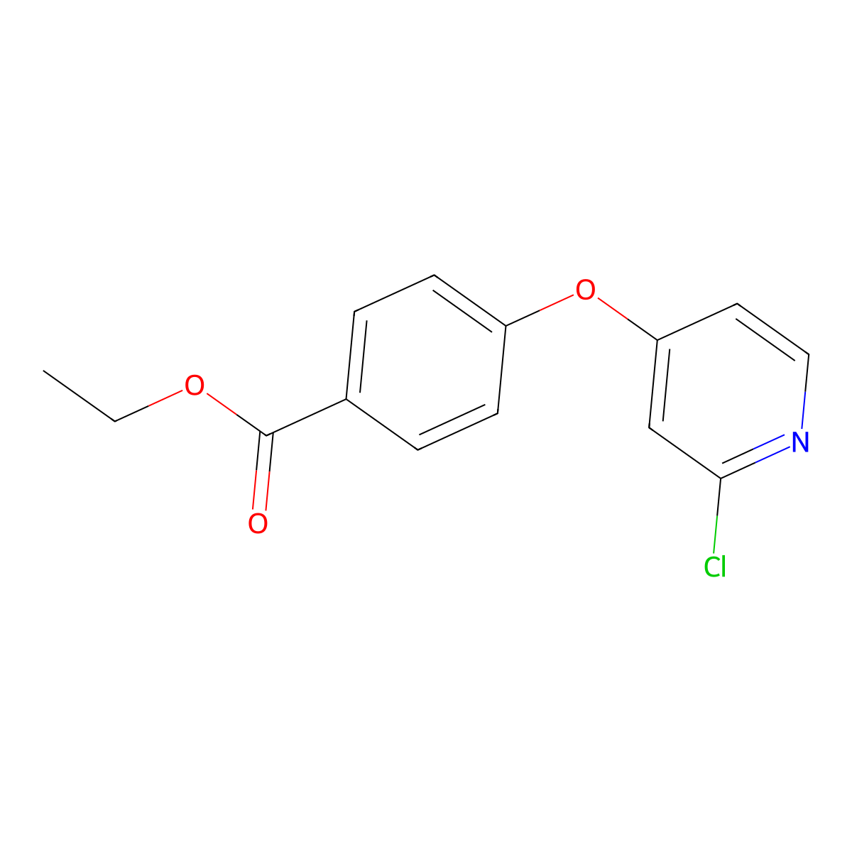 Ethyl 4-((2-chloropyridin-4-yl)oxy)benzoate molecular structure, CAS 1646802-59-6