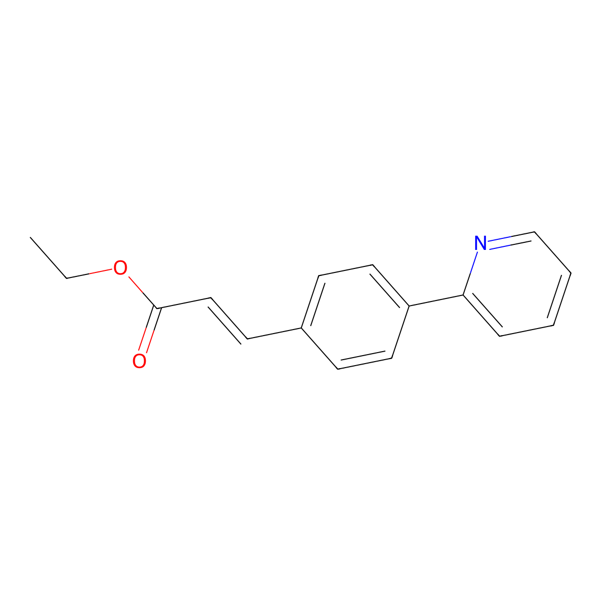 (E)-Ethyl 3-(4-(pyridin-2-yl)phenyl)acrylate molecular structure, CAS 1646805-94-8