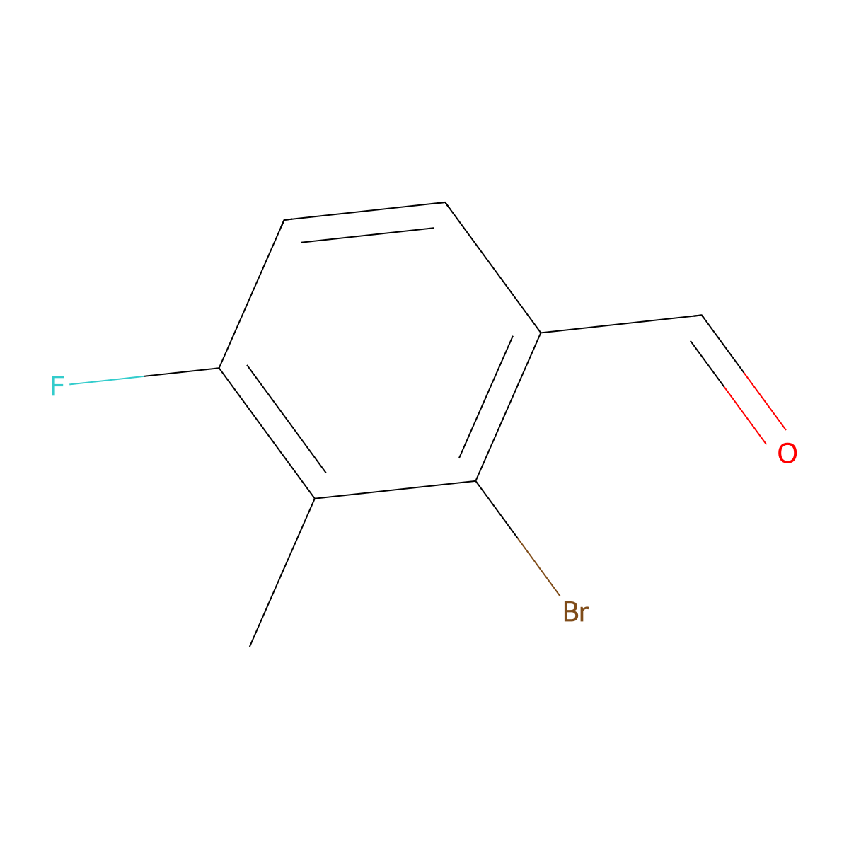 2-Bromo-4-fluoro-3-methylbenzaldehyde molecular structure, CAS 1646817-00-6