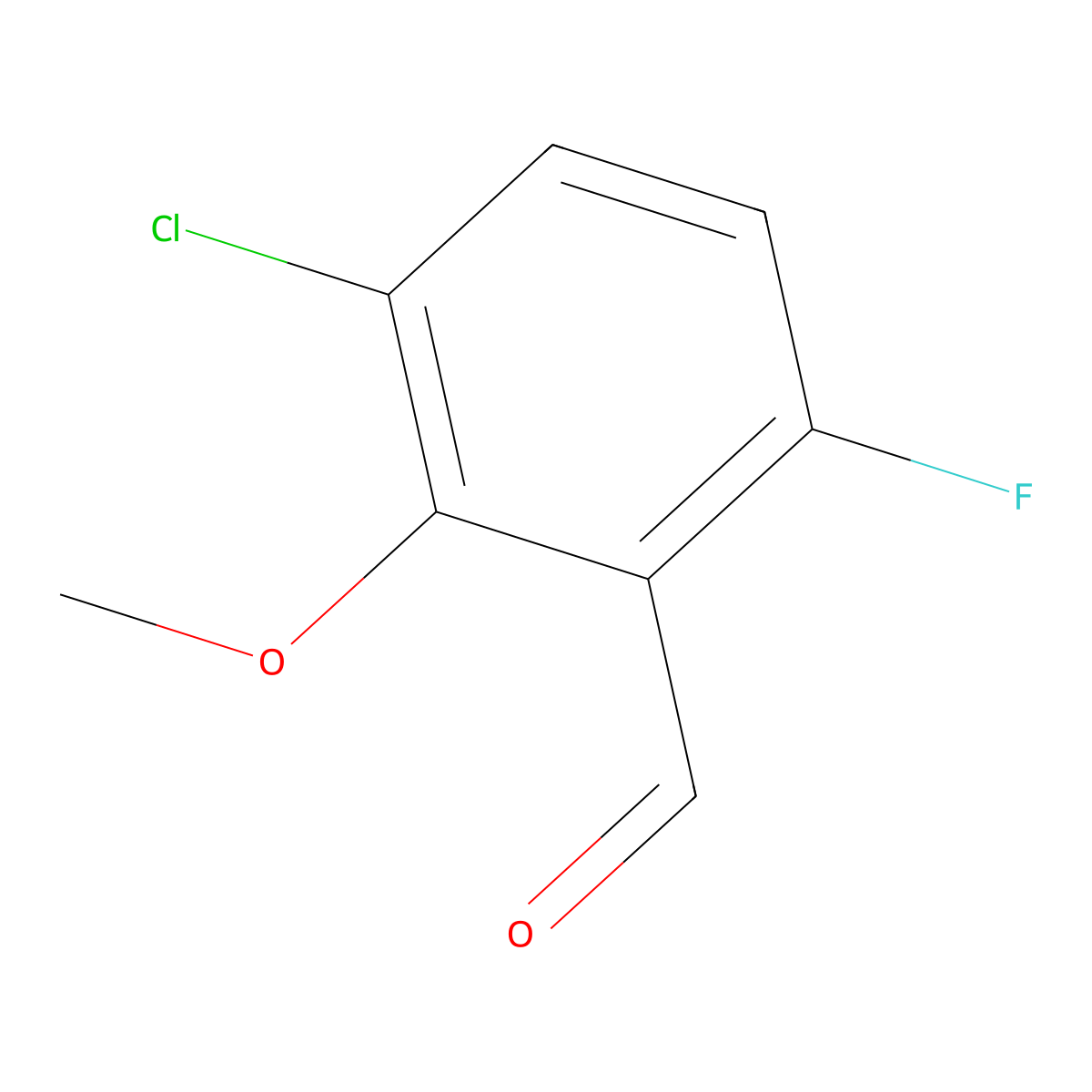 3-Chloro-6-fluoro-2-methoxybenzaldehyde molecular structure, CAS 1646821-91-1
