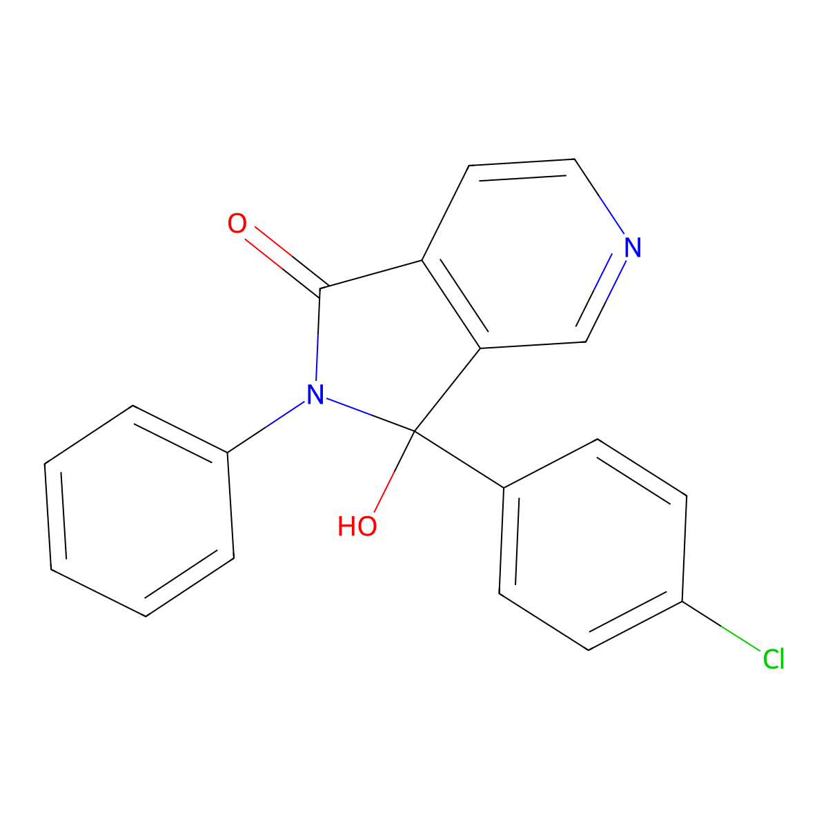 3-(4-chlorophenyl)-3-hydroxy-2-phenyl-2,3-dihydro-1H-pyrrolo[3,4-c]pyridin-1-one molecular structure, CAS 1646834-61-8