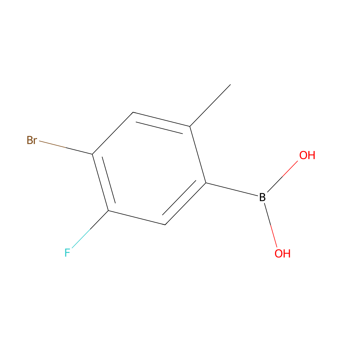 4-Bromo-5-fluoro-2-methylphenylboronic acid molecular structure, CAS 1646842-34-3