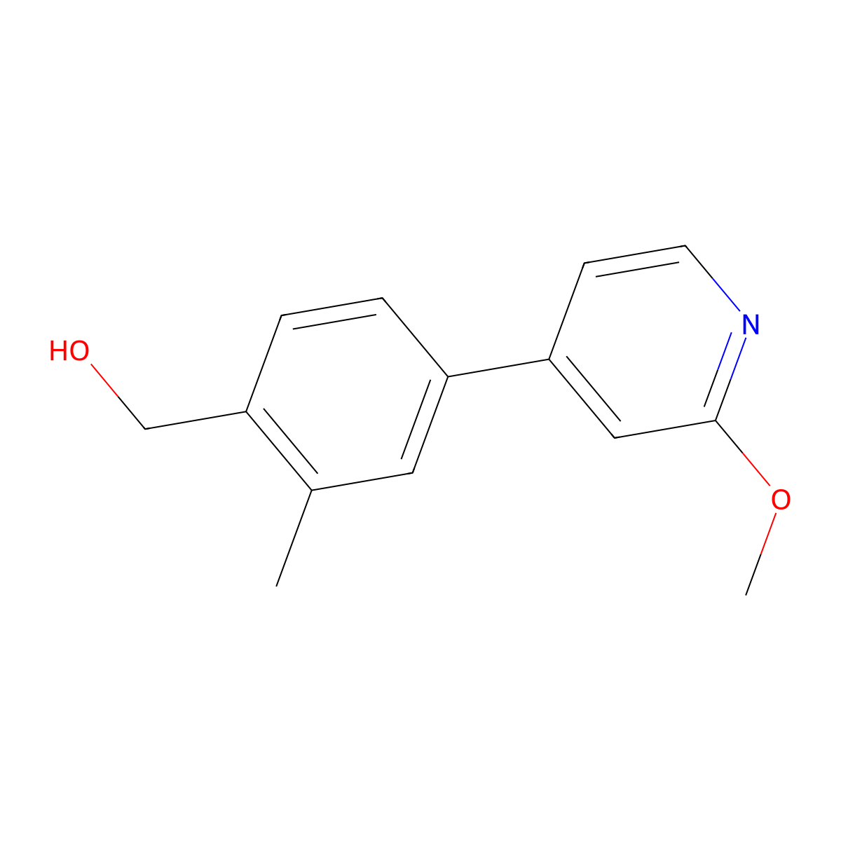 (4-(2-Methoxypyridin-4-yl)-2-methylphenyl)methanol molecular structure, CAS 1646846-34-5
