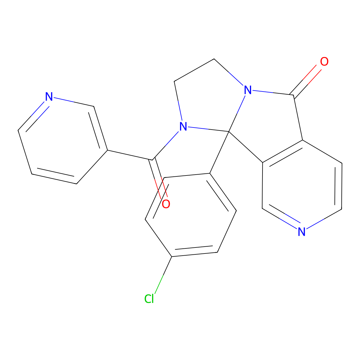 (9~{b}~{r})-9~{b}-(4-Chlorophenyl)-1-Pyridin-3-Ylcarbonyl-2,3-Dihydroimidazo[5,6]pyrrolo[1,2-~{a}]pyridin-5-One molecular structure, CAS 1646857-28-4