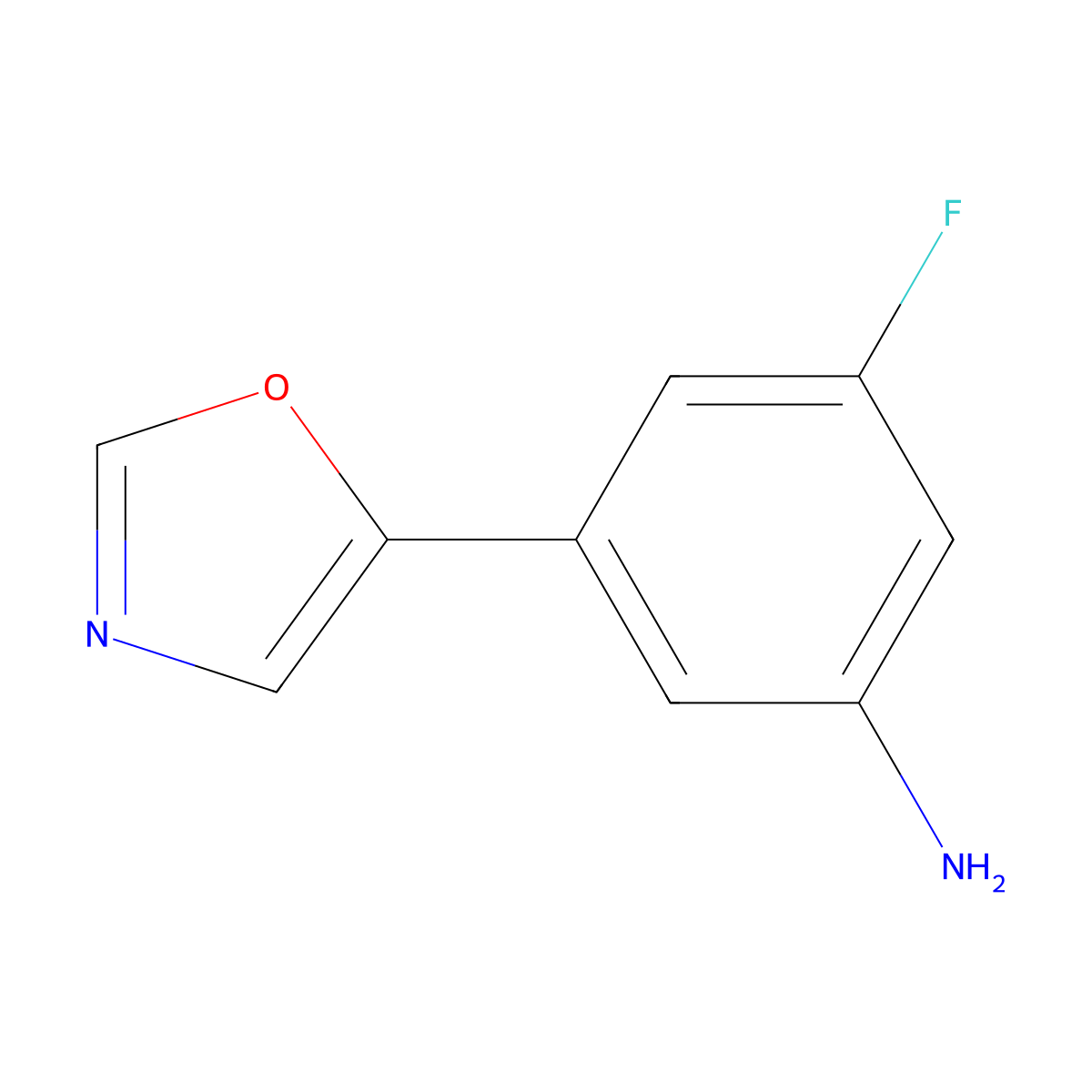 3-Fluoro-5-(oxazol-5-yl)aniline molecular structure, CAS 1646861-64-4