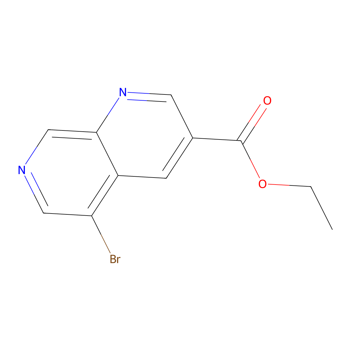 Ethyl 5-bromo-1,7-naphthyridine-3-carboxylate molecular structure, CAS 1646882-61-2
