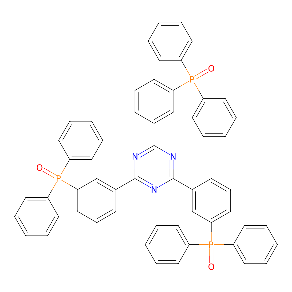 2,4,6-Tris(3-(diphenylphosphinyl)phenyl)-1,3,5-triazine molecular structure, CAS 1646906-26-4