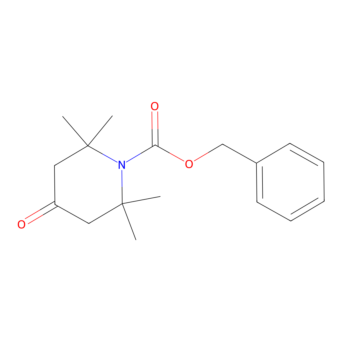 Benzyl 2,2,6,6-tetramethyl-4-oxopiperidine-1-carboxylate molecular structure, CAS 1646908-36-2