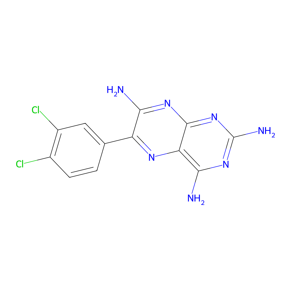 6-(3,4-Dichlorophenyl)pteridine-2,4,7-triamine molecular structure, CAS 16470-03-4