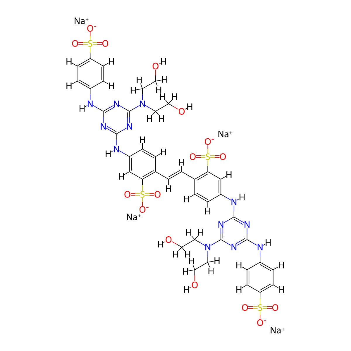 Fluorescent Brightener 220 molecular structure, CAS 16470-24-9