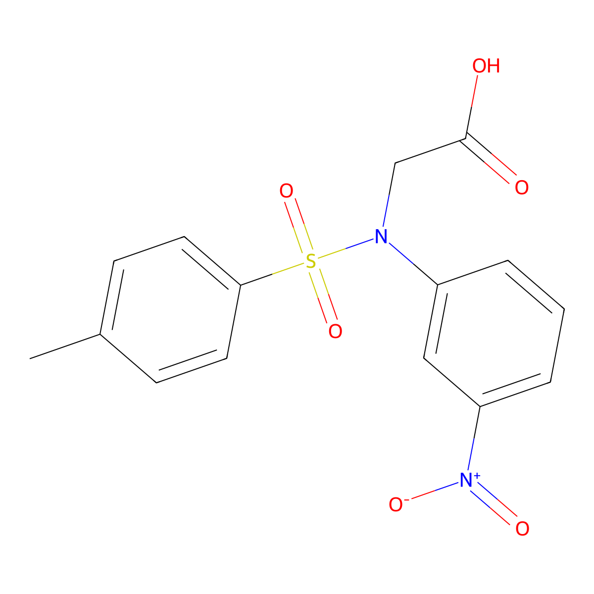 N-[(4-methylphenyl)sulfonyl]-N-(3-nitrophenyl)glycine molecular structure, CAS 16470-61-4