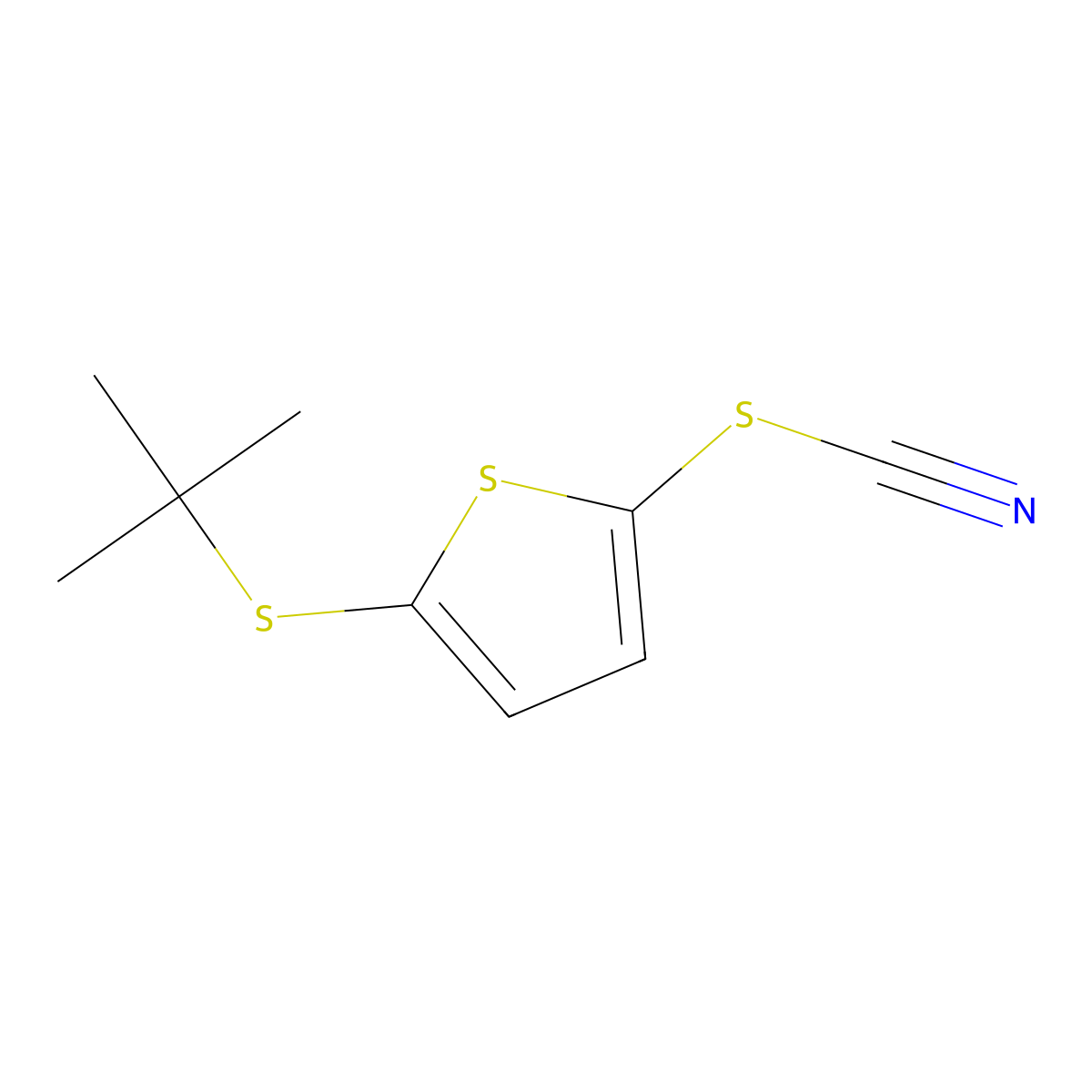 (5-Tert-butylsulfanylthiophen-2-yl) thiocyanate molecular structure, CAS 16470-81-8