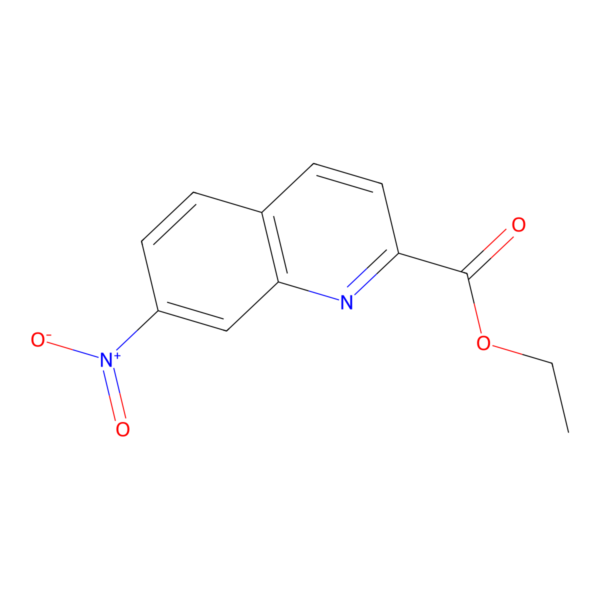 Ethyl 7-nitroquinoline-2-carboxylate molecular structure, CAS 1647049-28-2