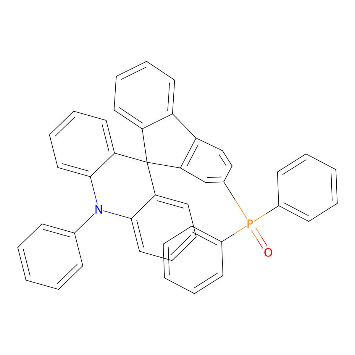 Diphenyl(10-phenyl-10H-spiro[acridine-9,9'-fluoren]-2'-yl)phosphine oxide molecular structure, CAS 1647050-25-6