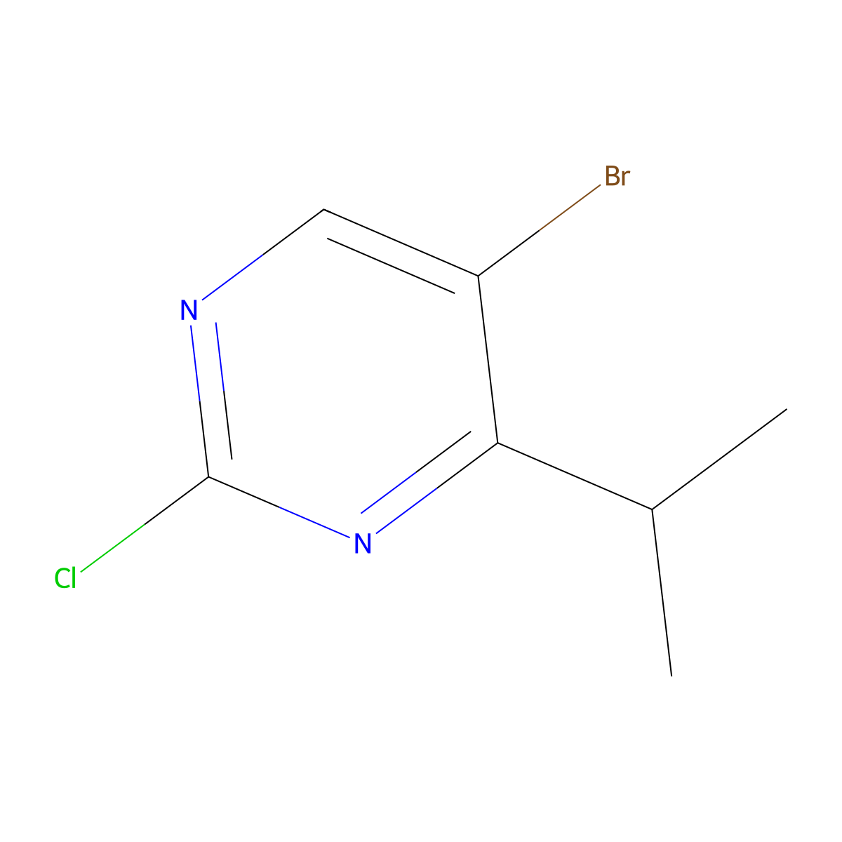 5-Bromo-2-chloro-4-isopropylpyrimidine molecular structure, CAS 1647082-44-7