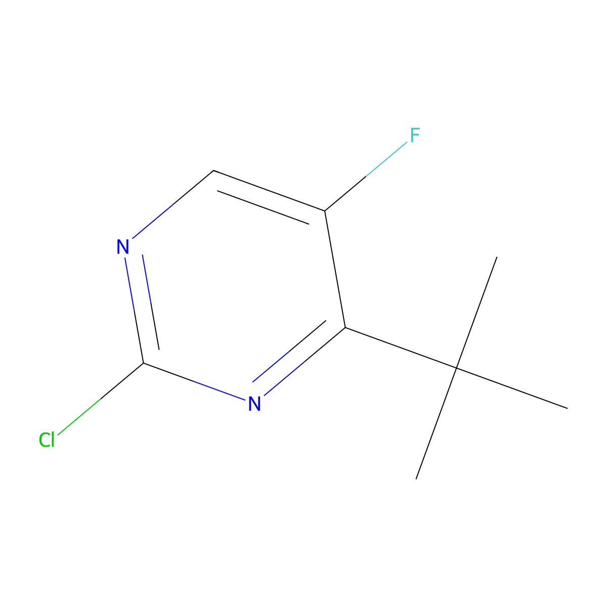 4-(Tert-butyl)-2-chloro-5-fluoropyrimidine molecular structure, CAS 1647082-47-0