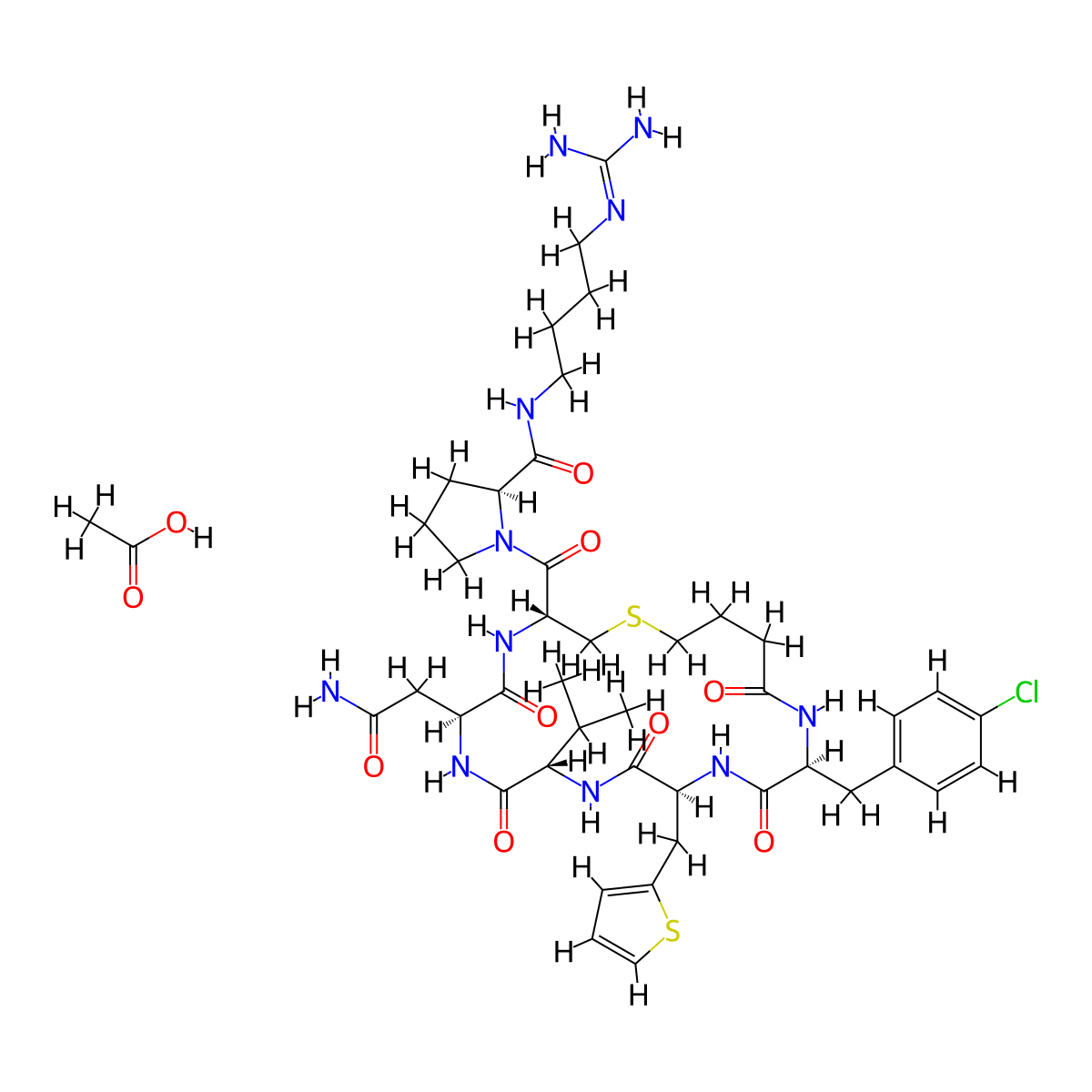Velmupressin (acetate) molecular structure, CAS 1647120-04-4