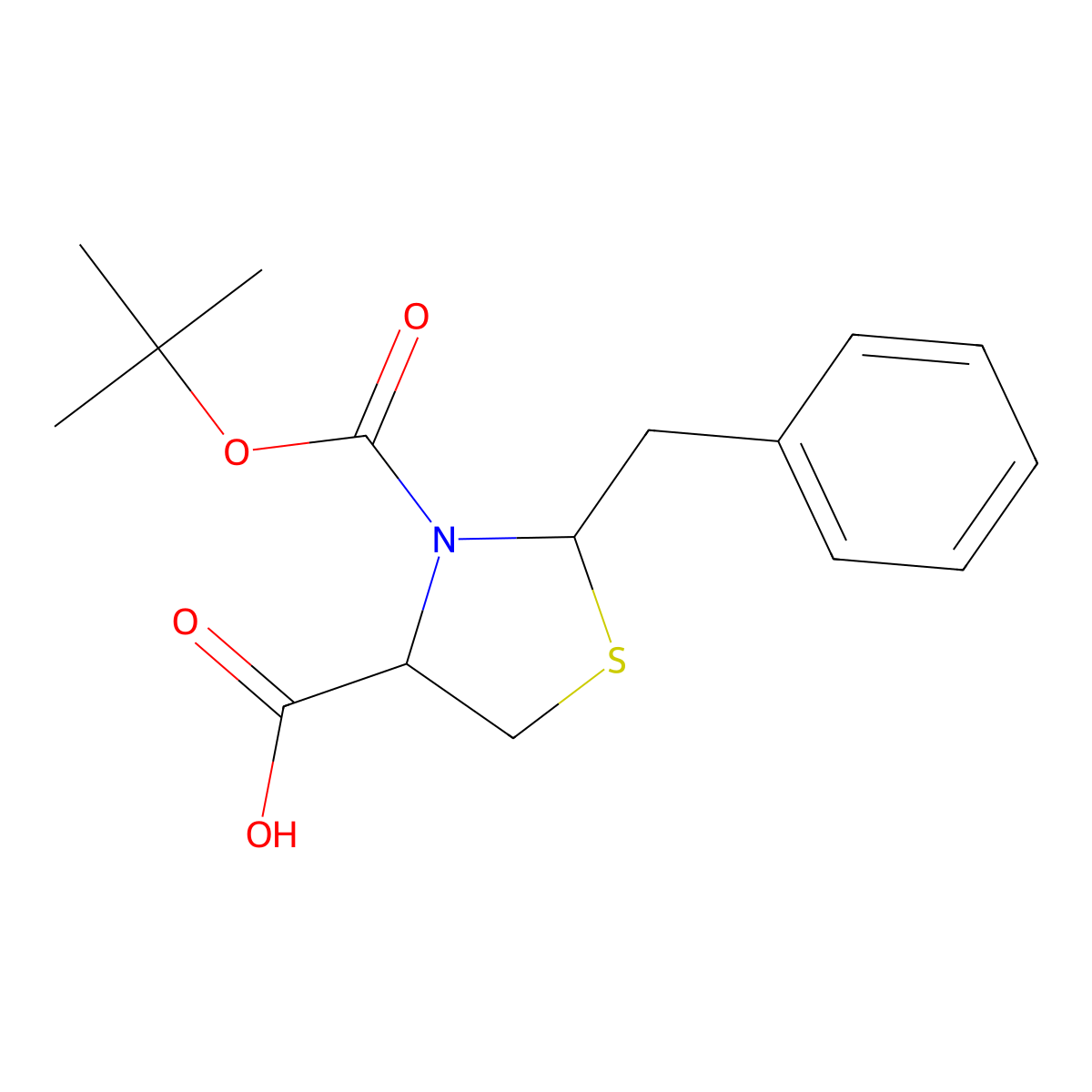 2-Benzyl-3-[(tert-butoxy)carbonyl]-1,3-thiazolidine-4-carboxylic acid molecular structure, CAS 164717-22-0