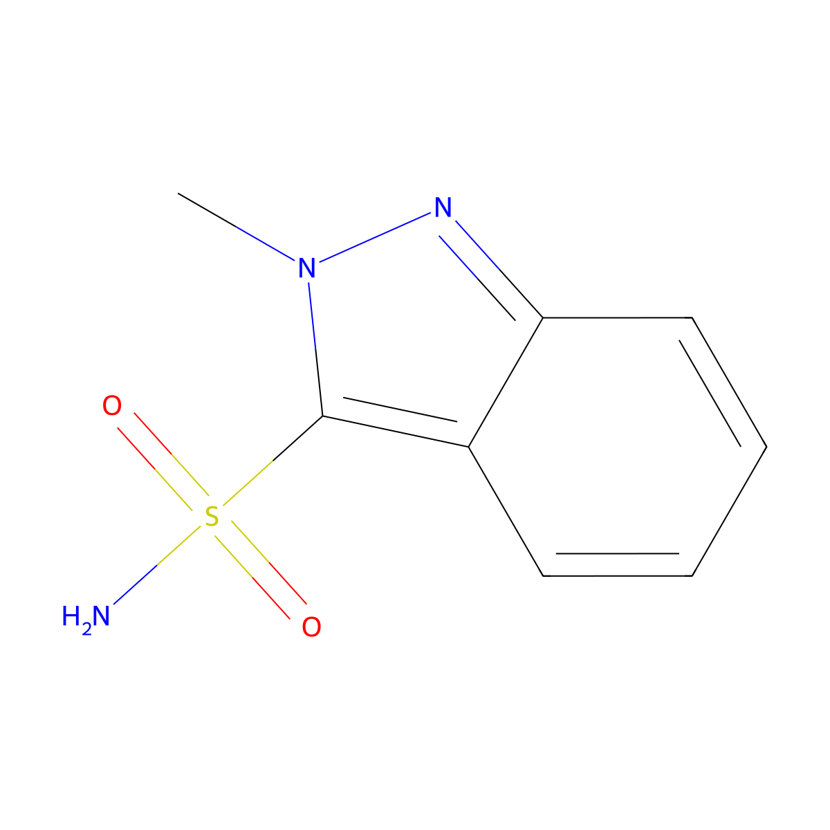 2-methyl-2H-indazole-3-sulfonamide molecular structure, CAS 164719-34-0