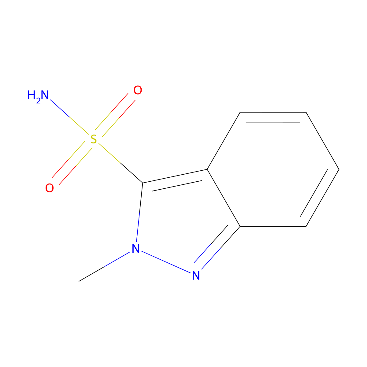 2-methyl-2H-indazole-3-sulfonamide molecular structure, CAS 164719-34-0
