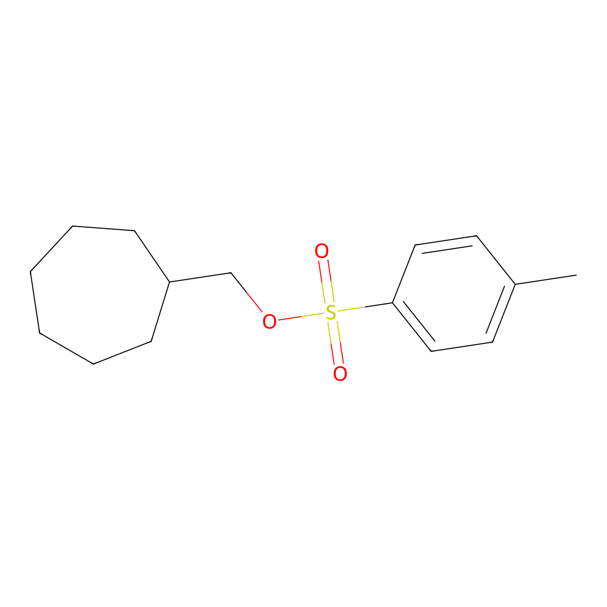 Cycloheptylmethyl 4-methylbenzene-1-sulfonate molecular structure, CAS 16472-98-3