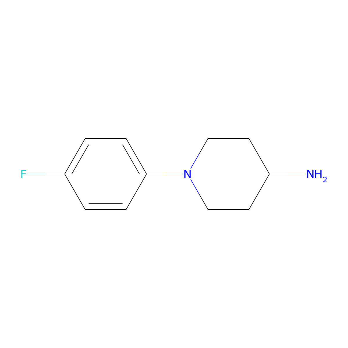 1-(4-Fluorophenyl)piperidin-4-amine molecular structure, CAS 164721-12-4