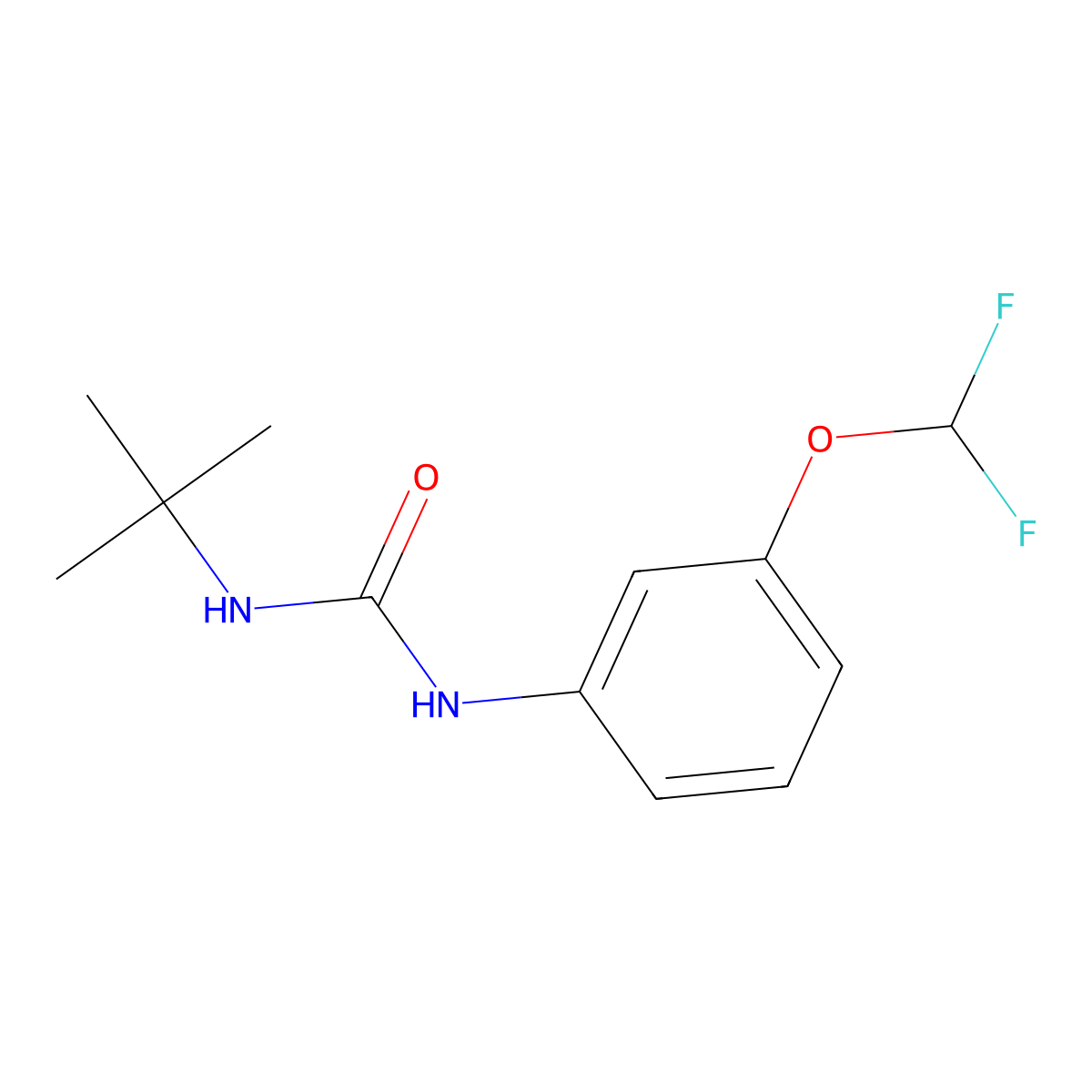 3-Tert-butyl-1-[3-(difluoromethoxy)phenyl]urea molecular structure, CAS 1647217-03-5