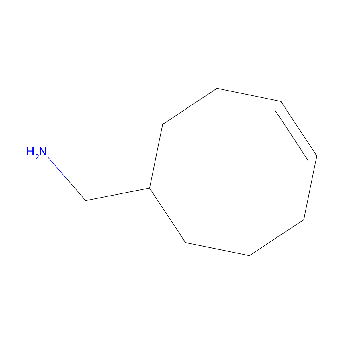 4-Cyclooctene-1-methaneamine molecular structure, CAS 16473-37-3