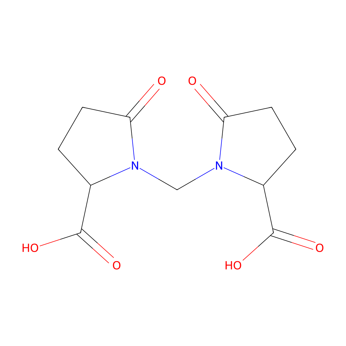 1,1'-Methylenebis(5-oxo-DL-proline) molecular structure, CAS 16473-66-8