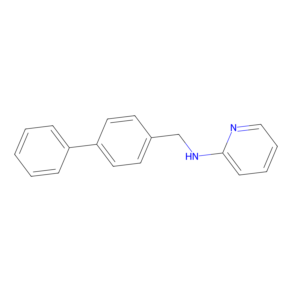 2-Pyridinamine, N-([1,1'-biphenyl]-4-ylmethyl)- molecular structure, CAS 164733-65-7