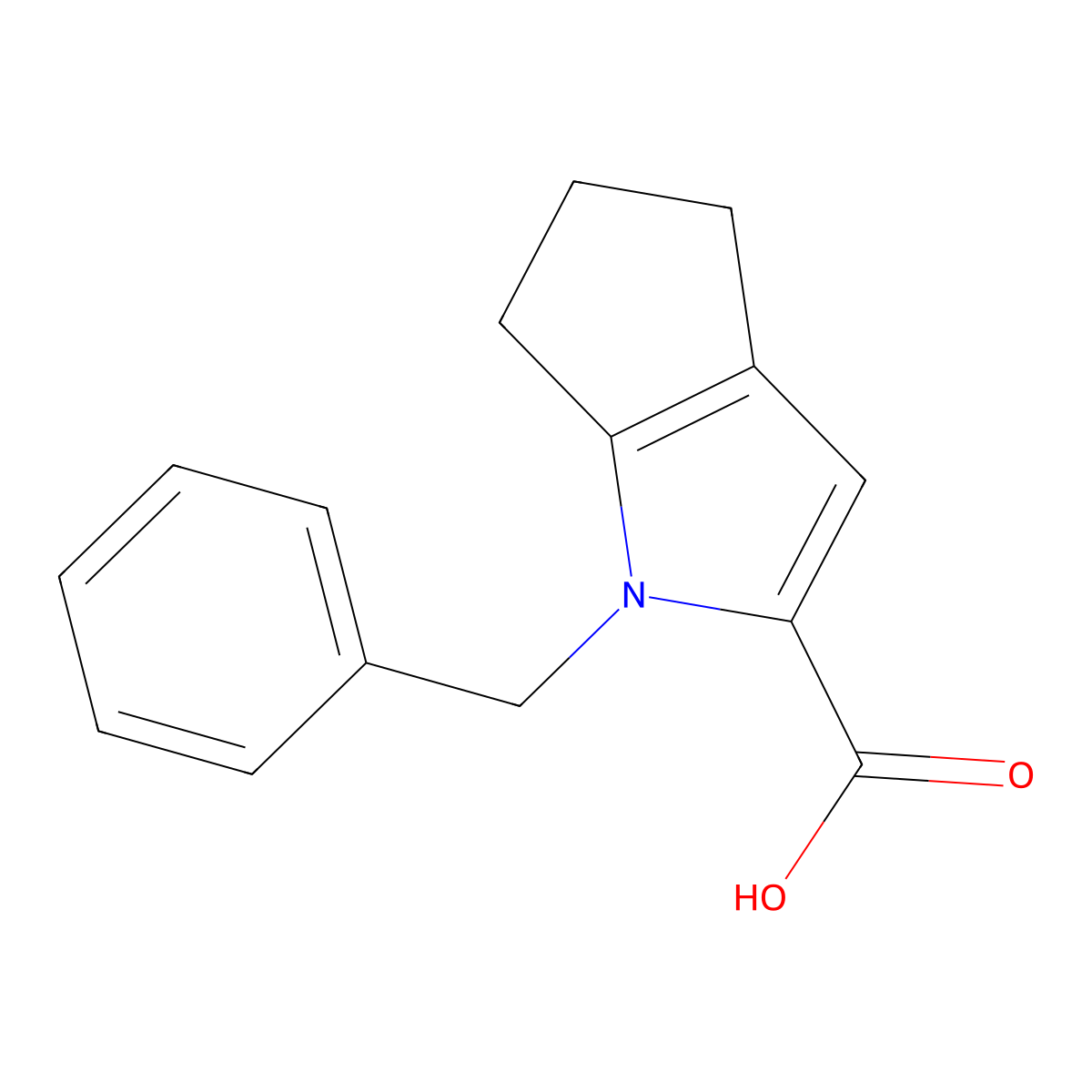 1-benzyl-1H,4H,5H,6H-cyclopenta(b)pyrrole-2-carboxylic acid molecular structure, CAS 164736-53-2